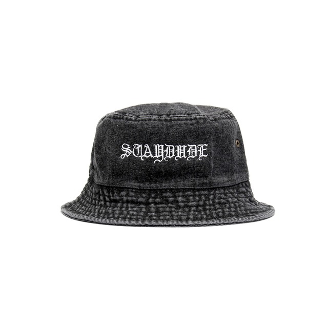 【STAY DUDE COLLECTIVE】Black Letter Denim Hat (BLACK)