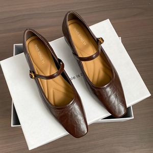 スクエァトゥストラップシューズ ヒール高さ2Type W10313