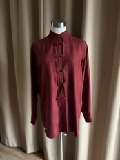SJ china button design silk shirt-5030-10