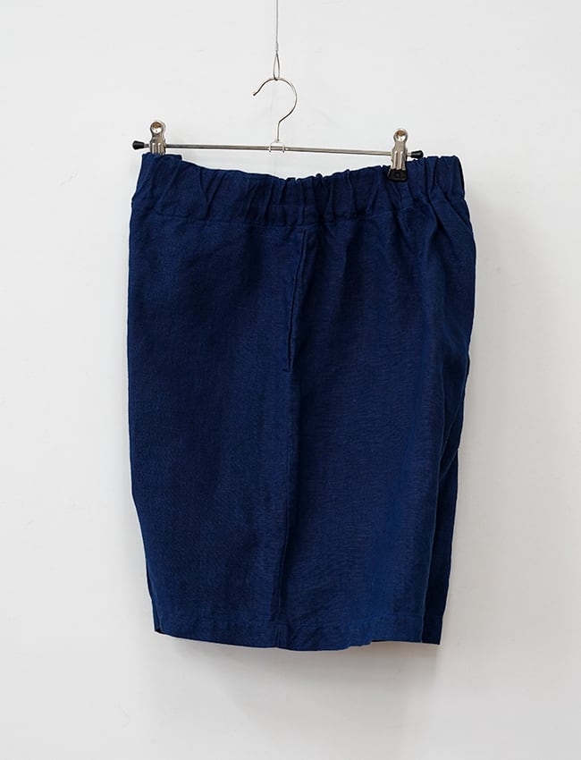 aulico : LINEN SHORT PANTS / NAVY | aulico