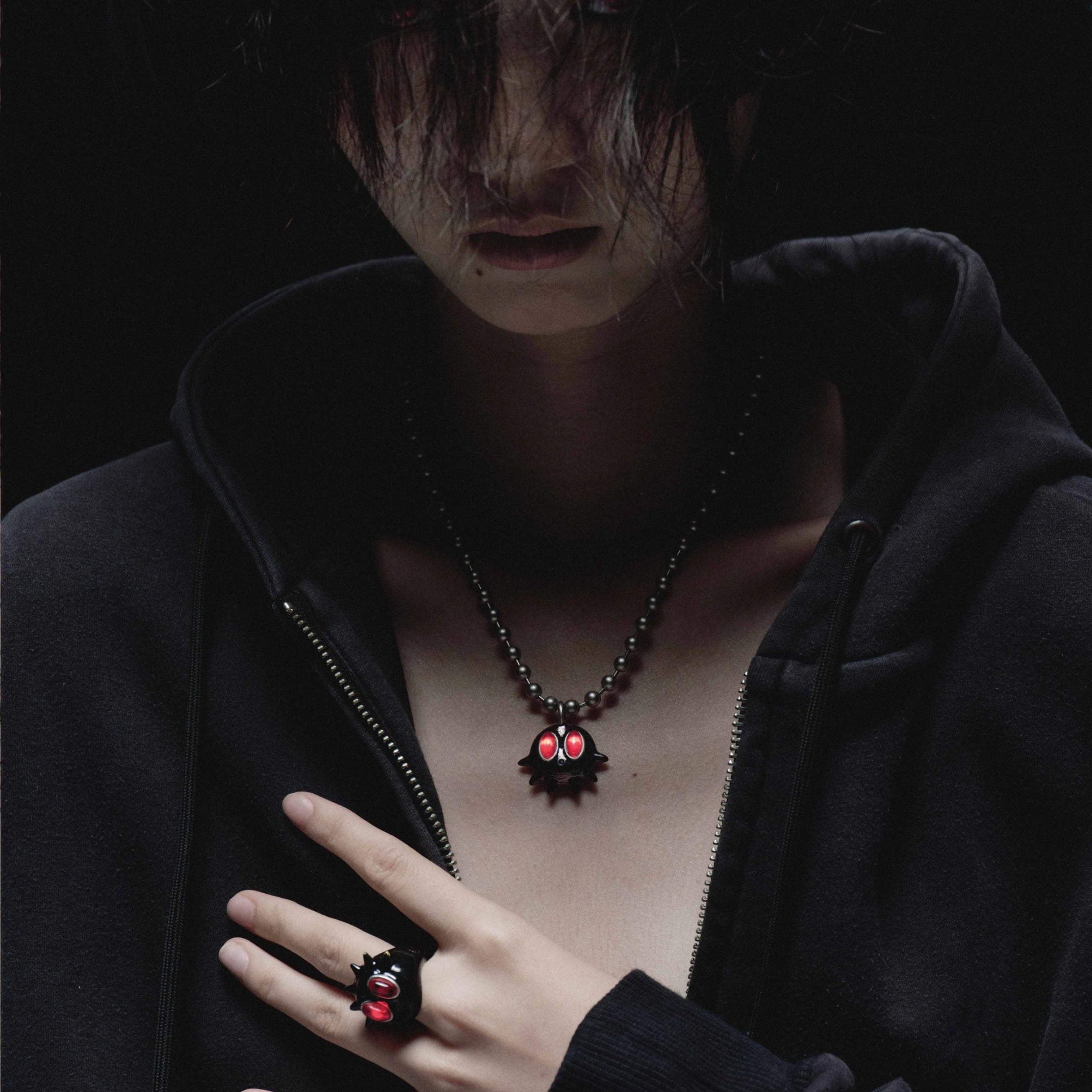 アクセサリー Fomulo fomulo] Baby Fugu Monster Necklace (white.black) | BYORI