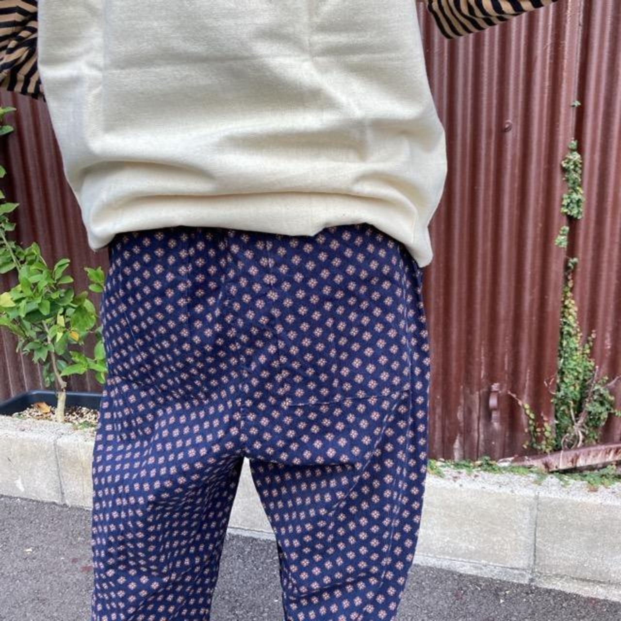 ICHI（イチ）　小紋柄パンツ　ネイビー