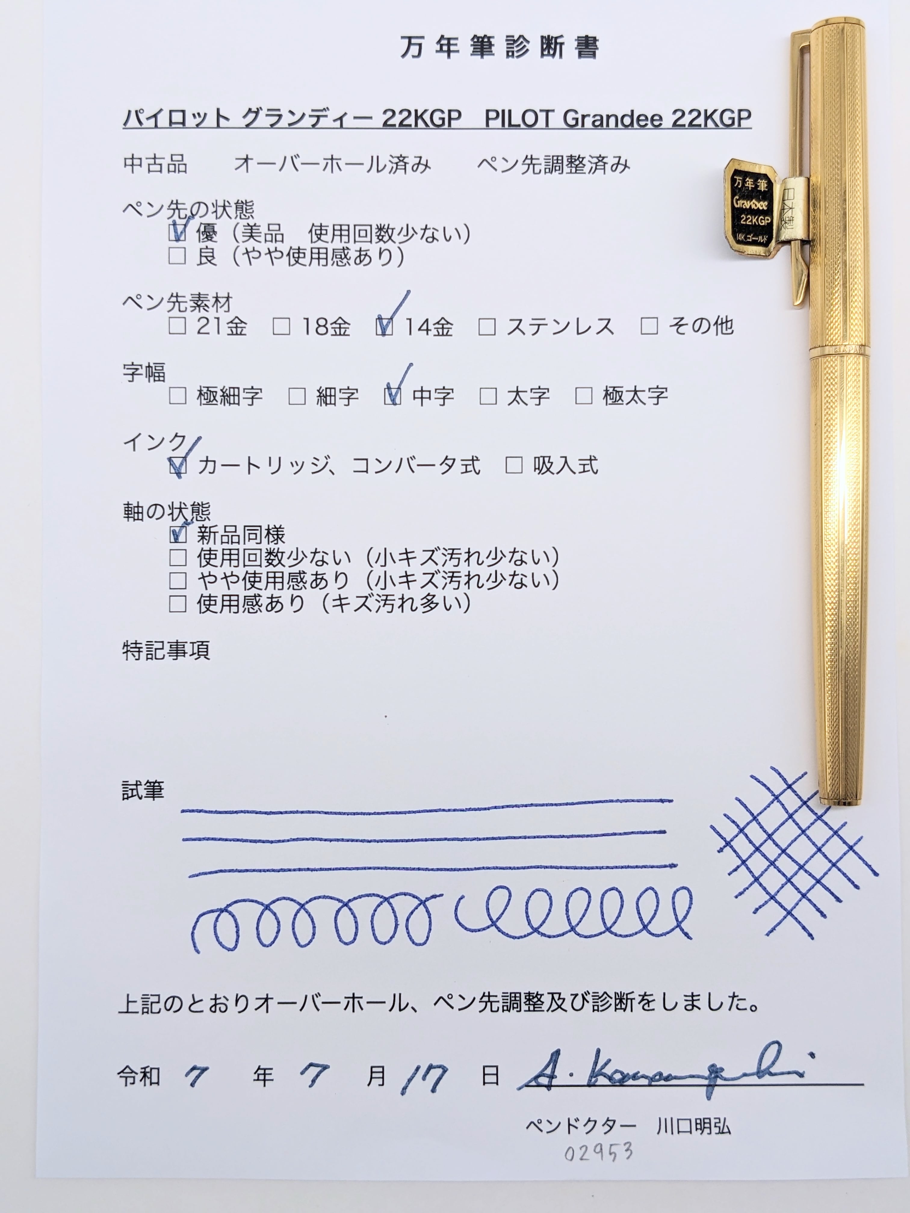 #524 オーバーホール済み パイロット ロング PILOT E 14k 9aa6d6ae758f964d1a32a950207b3e