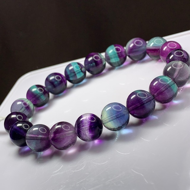 A19.透明度有り♪グラデーションフローライトブレスレット