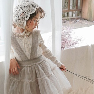 秋重ね着レースメッシュスカート2色