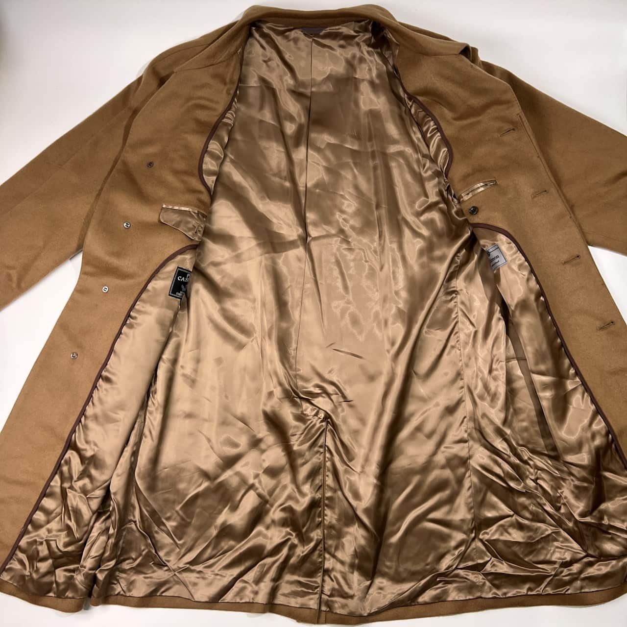 カシミヤ100% St.Simon セントサイモン 比翼 コート 100-175/ベージュ メンズ