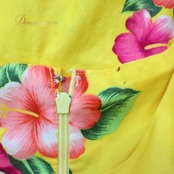 フラダンス 衣装 ワンピース ドレス イエロー系 ピンク系 ハイビスカス柄 パフスリーブ かわいい 華やか 鮮やか 明るい 元気 黄 ダンス衣装 ハワイアンダンス レディース ハワイアン アロハ ハワイアンプリント フラ ダンス レッスン 練習 フラワンピース