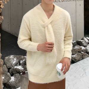 ボウタイ風プルオーバーニット C10084