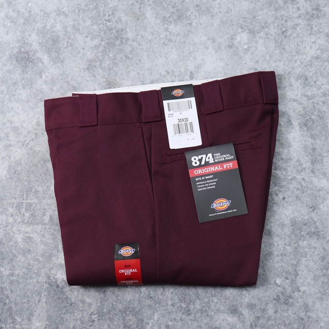 " Dickies "  874【Burgundy】 Original Fit　ディッキーズ　ワークパンツ　バーガンディ　エンジ　新品