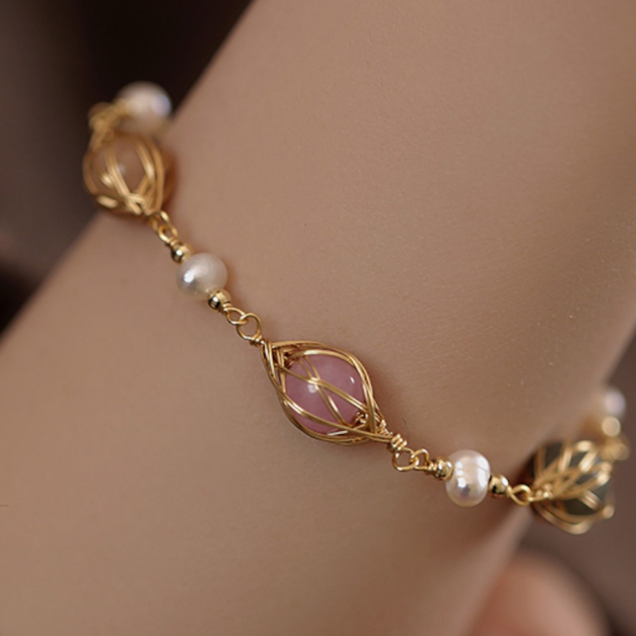 淡水パールビーズブレスレット W10128