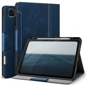 【在庫のみ】Antbox iPad Pro 12.9 第6世代 ケース 2022 iPad 12.9 第5/4/3世代(2021/2020/2018) 兼用ケース Pencil 2 収納/ペアリングとワイヤレス充電対応 ひび割れ防止 高級ソフトPUレザー iPad Pro 12.9インチ カバー オートスリープ＆スタンド機能付き (青)
