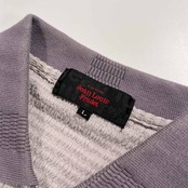 Jean Louis Pradet ジャンルイシェレル キャラ刺繍 シアサッカー風 半袖 ポロシャツ サイズ L /メンズ/日本製/ハーフジップ