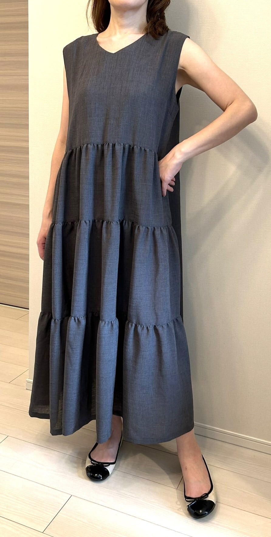 【型紙販売】前３段フリル後タックワンピース