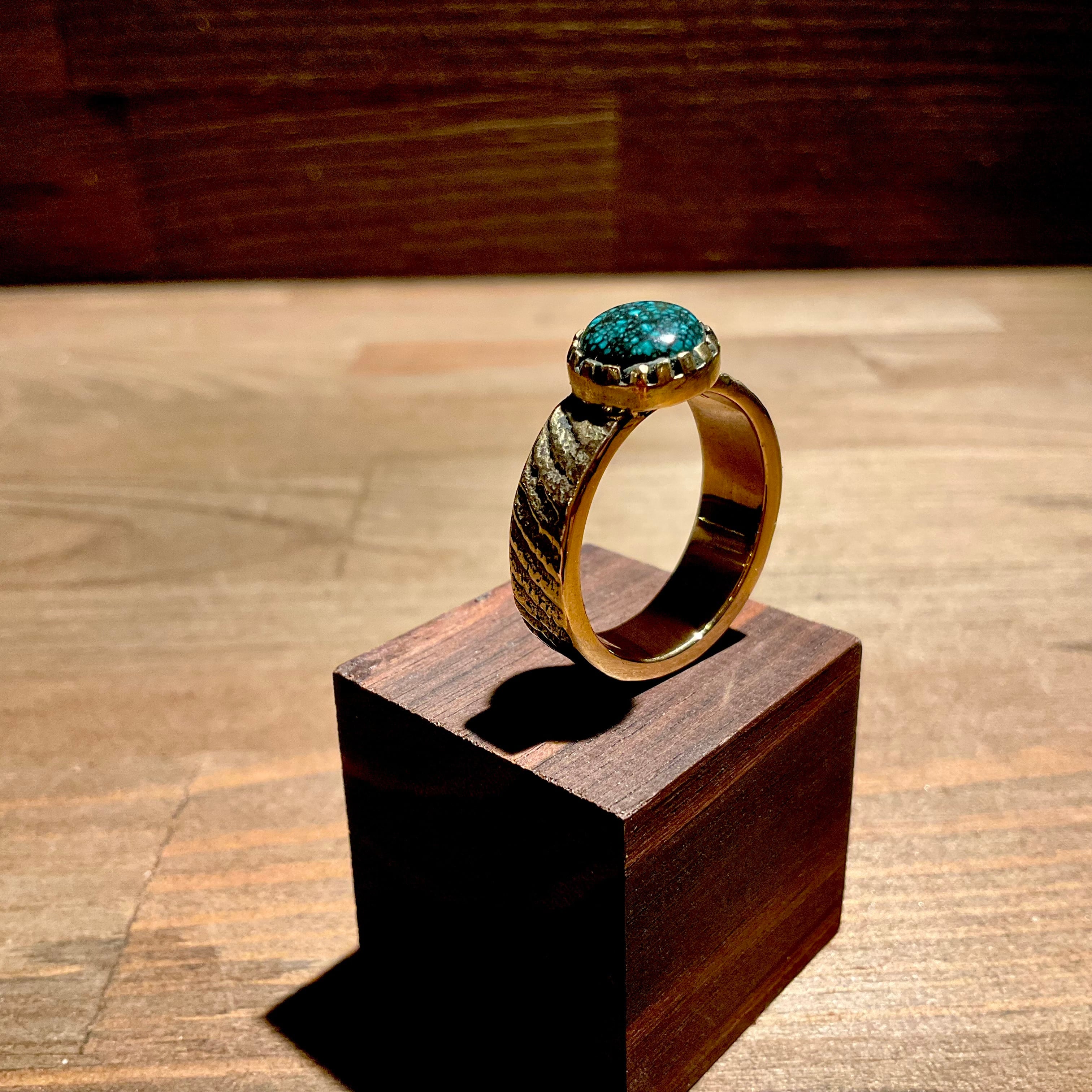 WHEEL WORKS Lander Blue turquoise 18K Gold Ring