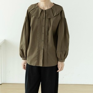 big frill collar loose fit shirt m0251