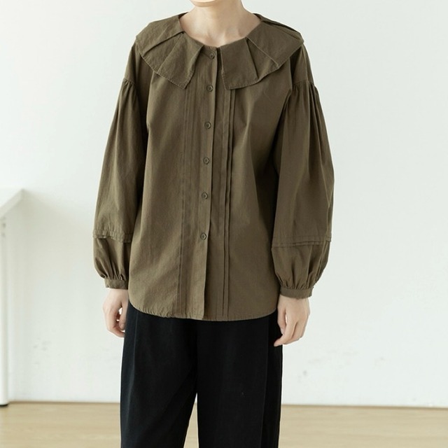 big frill collar loose fit shirt m0251