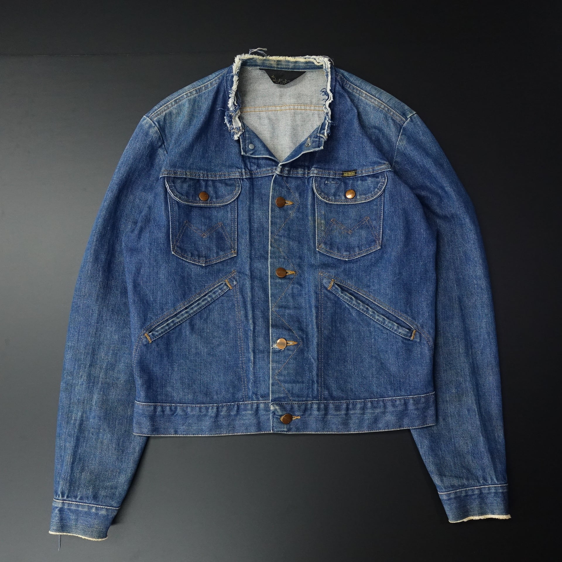 70s Vintage MAVERICK マーベリック デニムジャケット 三角タグ 赤耳 