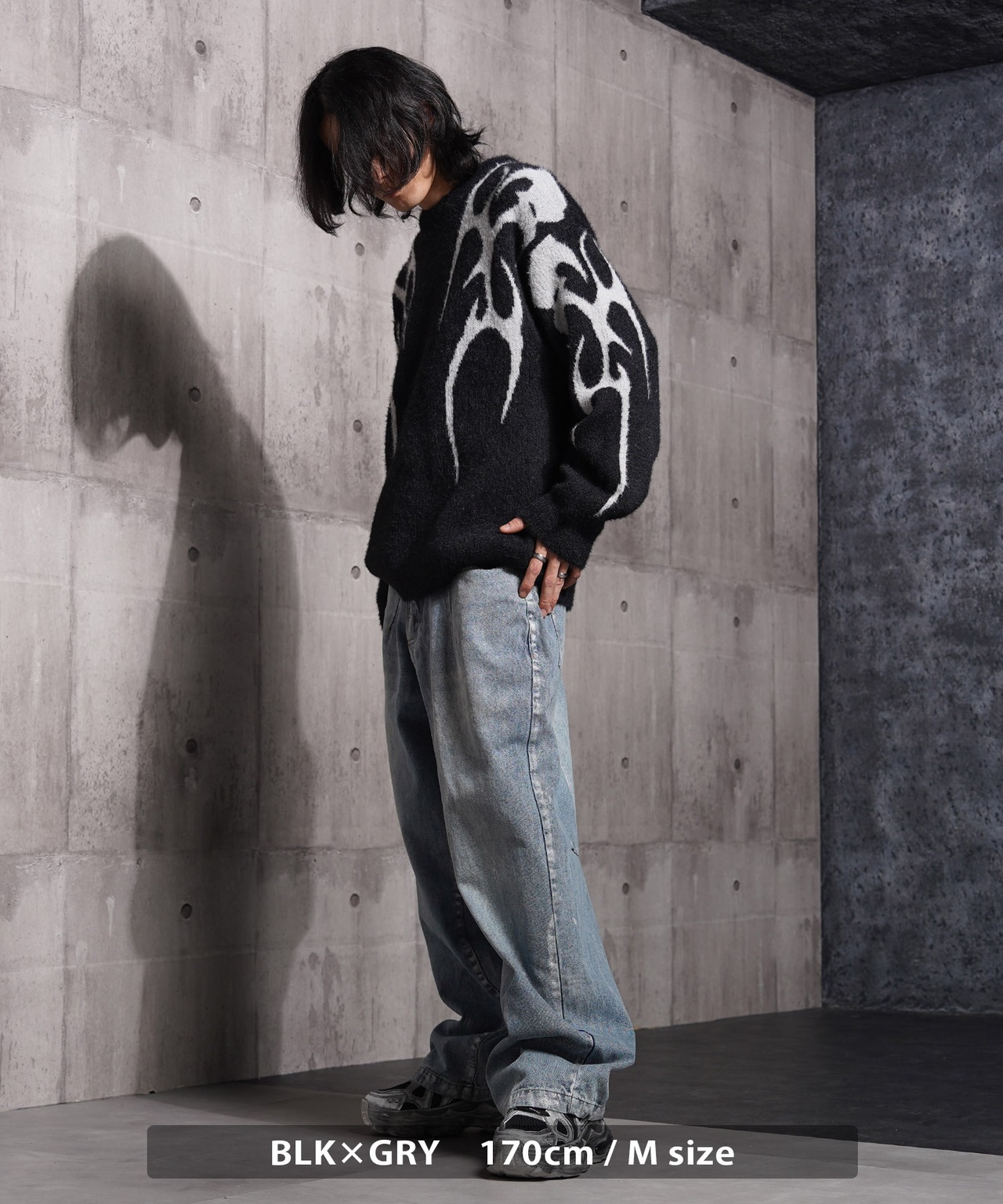 ◆トライバル柄 ルーズ フェザーニット◆si-20060725