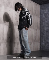 ◆トライバル柄 ルーズ フェザーニット◆si-20060725