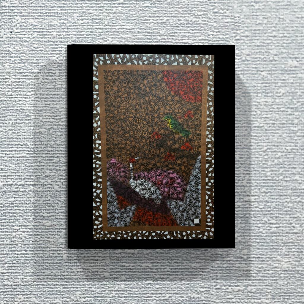 真作「Sleeping Fairy」SMサイズ ベニヤ板 油彩 はく 