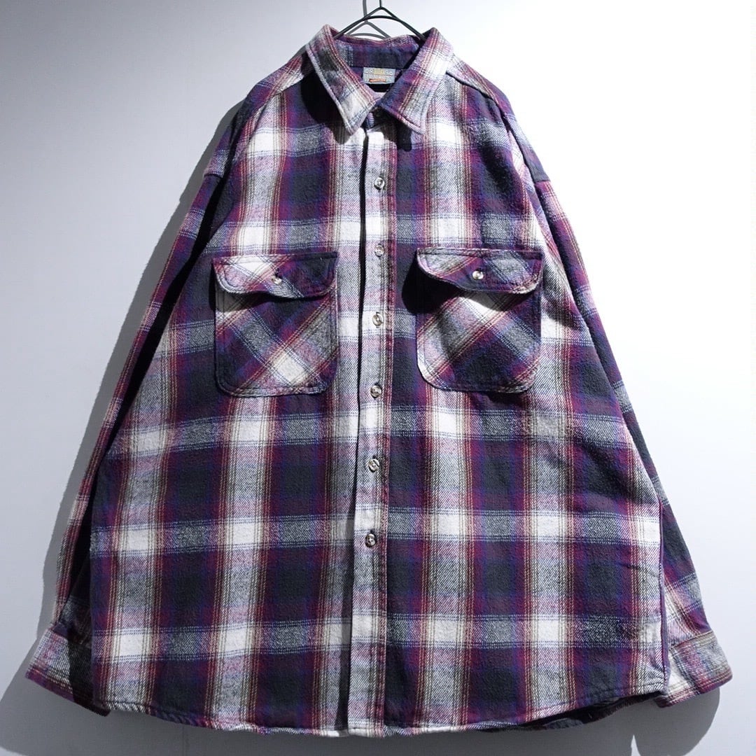 90s Multicolor Check Cotton Flannel Shirt
