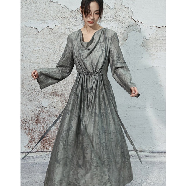 中華ゴシック ワンピ ロング丈 大人こなれ感 大青龍肆 秋コーデ アラサー 30代