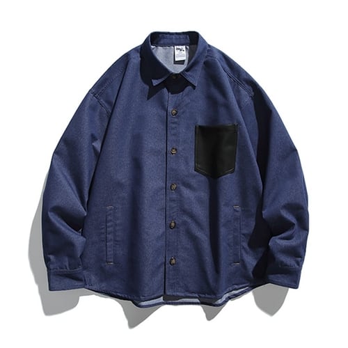 バイカラーポケットロングスリーブシャツ vi1432