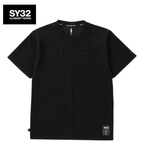 SY32 by SWEET YEARS エスワイサーティトゥ Tシャツ 半袖 クルーネック メンズ NASHIJI 32WAPPEN TEE 32-26A1-06 BLACK