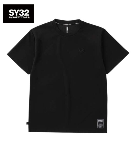 SY32 by SWEET YEARS エスワイサーティトゥ Tシャツ 半袖 クルーネック メンズ NASHIJI 32WAPPEN TEE 32-26A1-06 BLACK