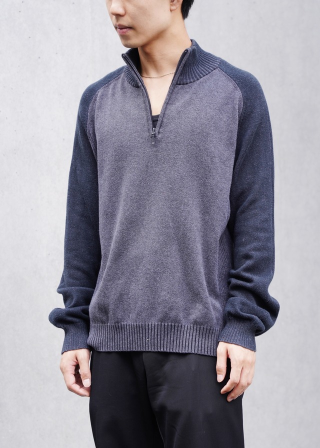 Calvin Klein Jeans half zip switching raglan knit