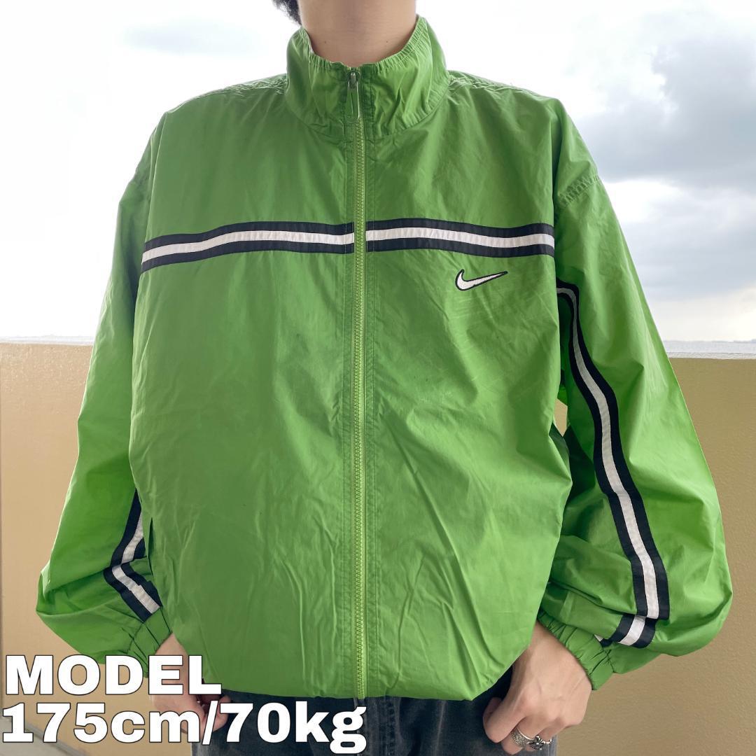 NIKE ナイキ ナイロンジャケット 刺繍 90s グリーン 緑 白 8795 | fuufu 