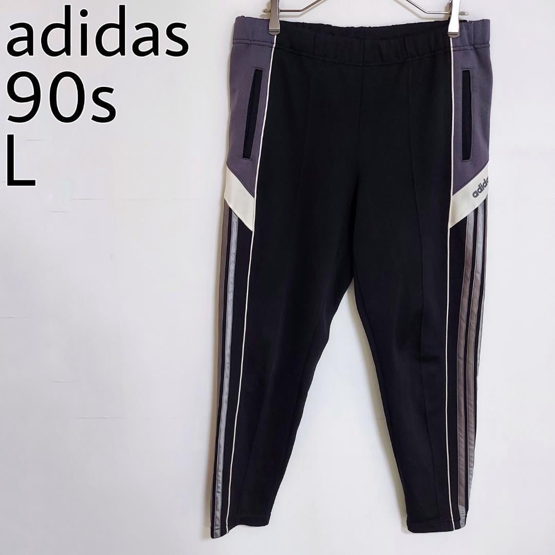 adidas アディダス デサント トラックパンツ 90s L ブラック 黒 白 | fuufu