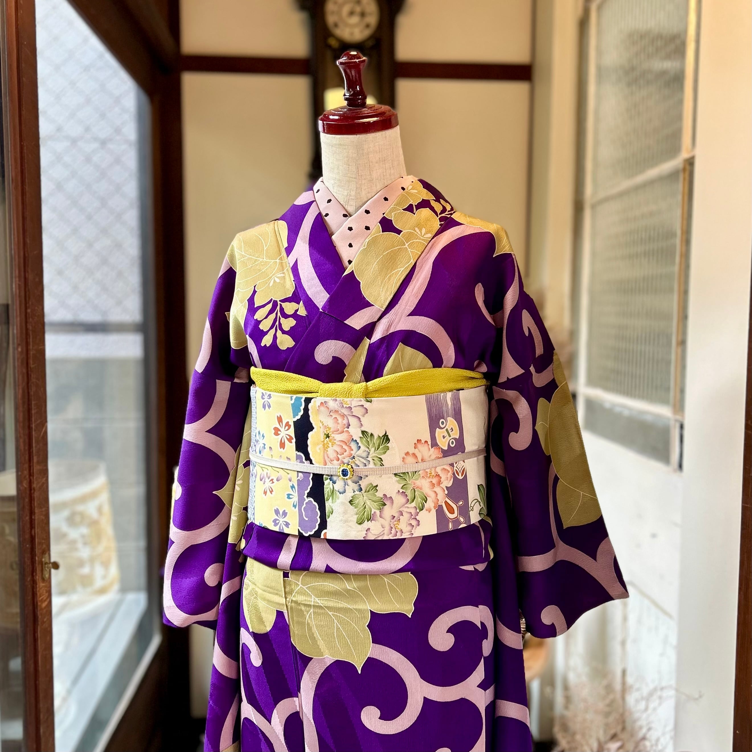 アンティーク　波頭紋様　単衣小紋 アンティーク 波頭紋様 単衣小紋の通販 by nene's shop｜ラクマ