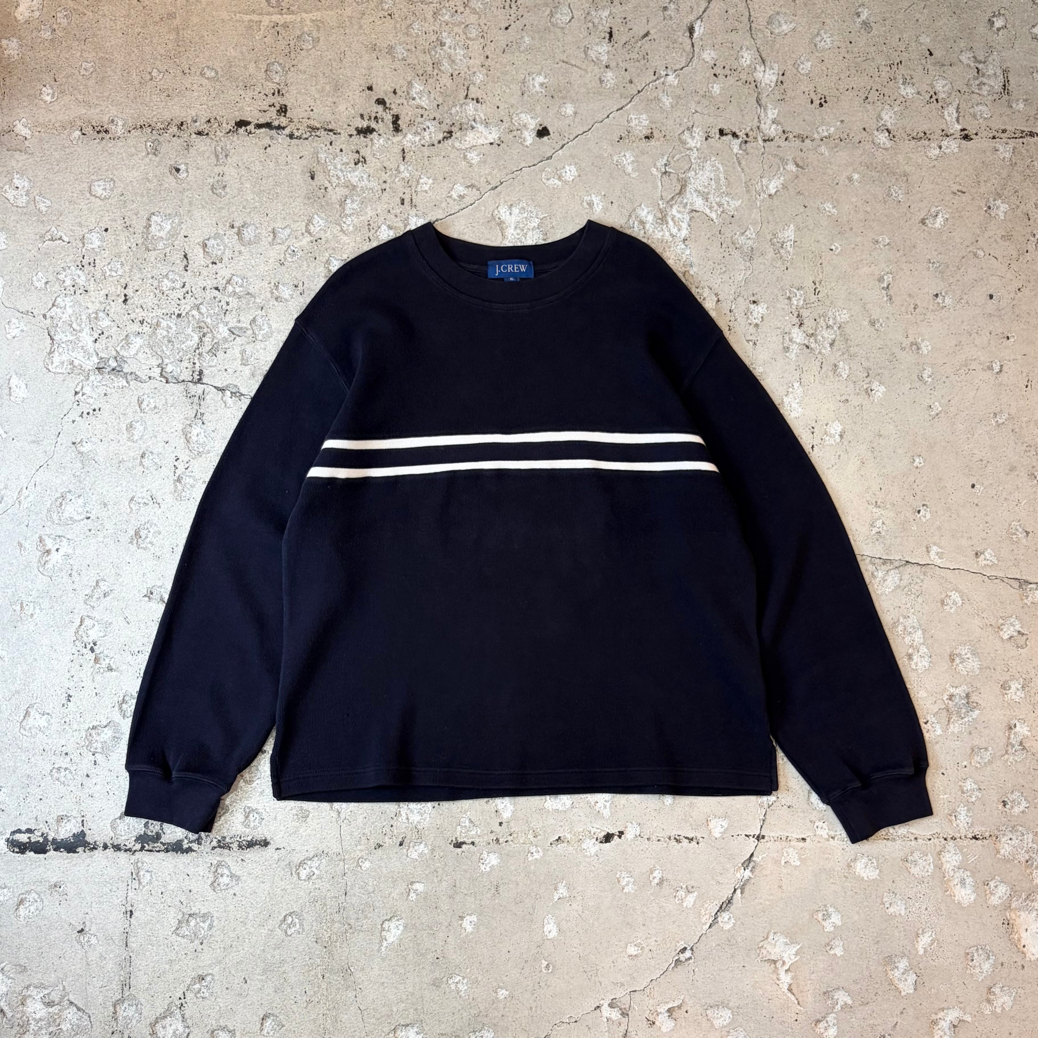90～00s OLD STUSSY/Line Knit/紺タグ/S80/L/ラインニット/セーター