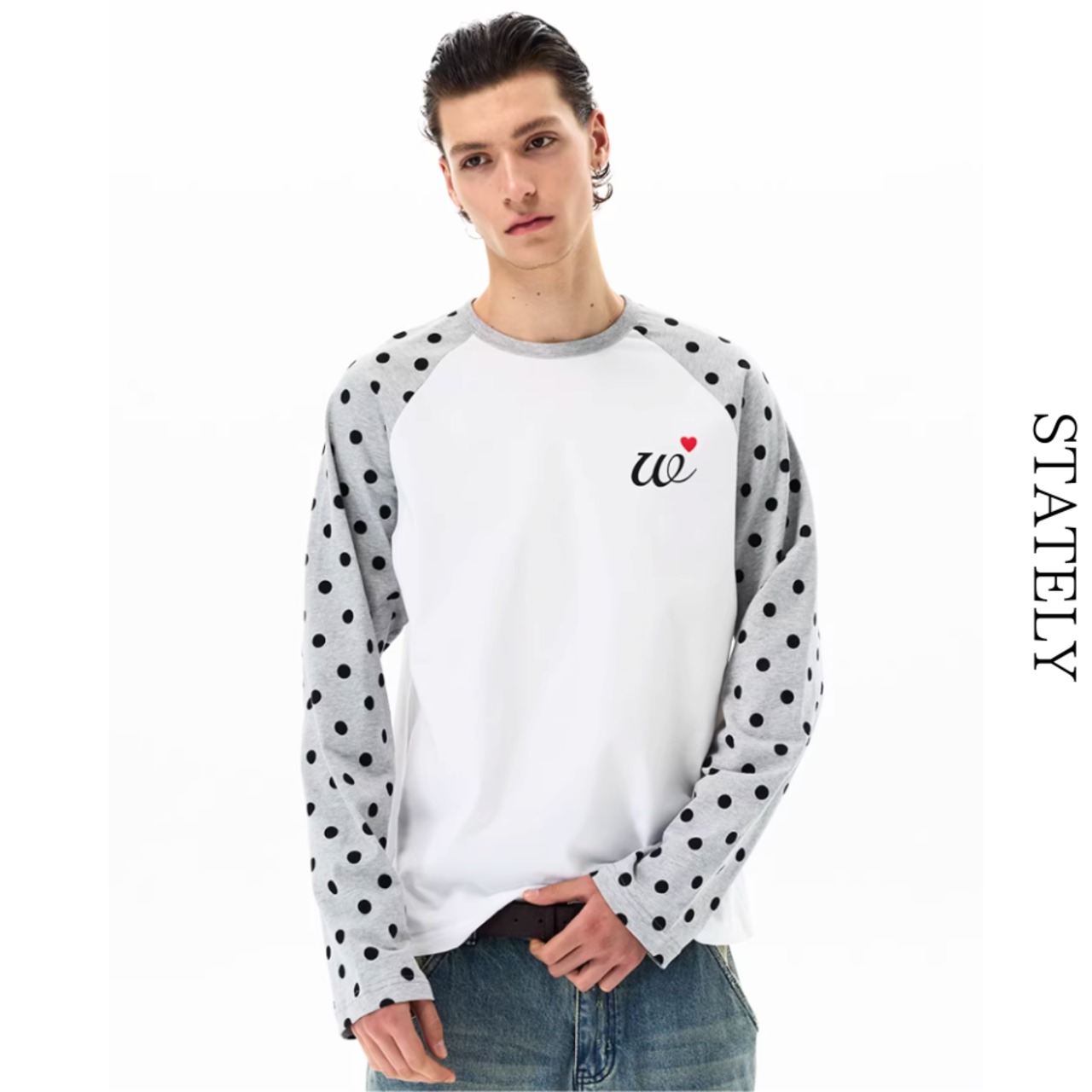 Unisex ドットスリーブ Raglan Tee/2color_T236・画像2