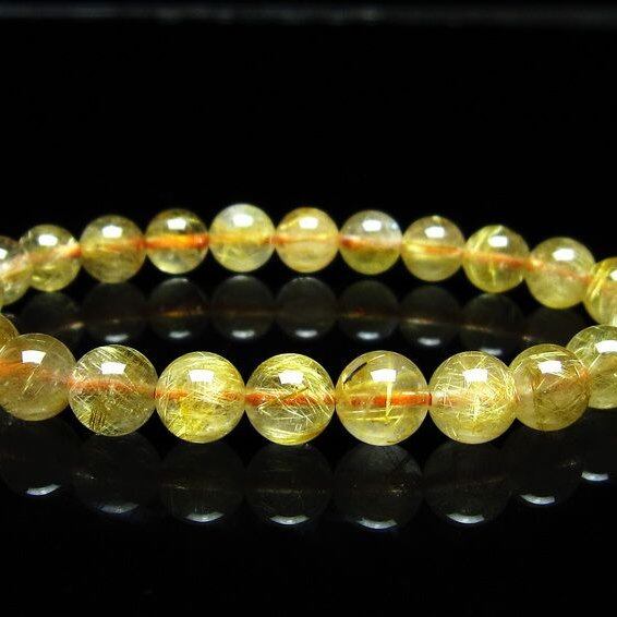 ルチルクォーツ ブレスレット 8mm タイチンルチルクォーツ タイチンルチル 一点物 メール便可 [M便 1/10] 111-49096