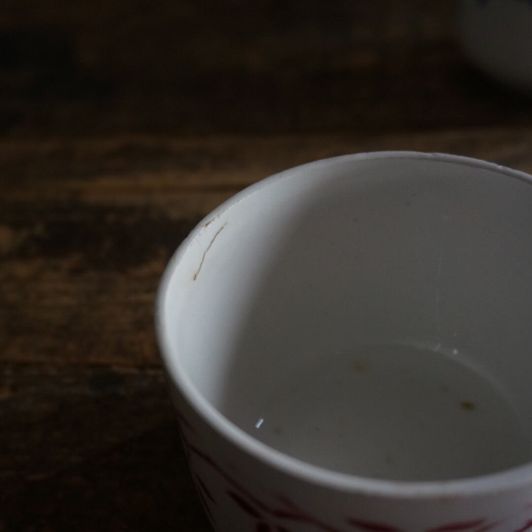 古いフランスの陶器カップ2点セット
