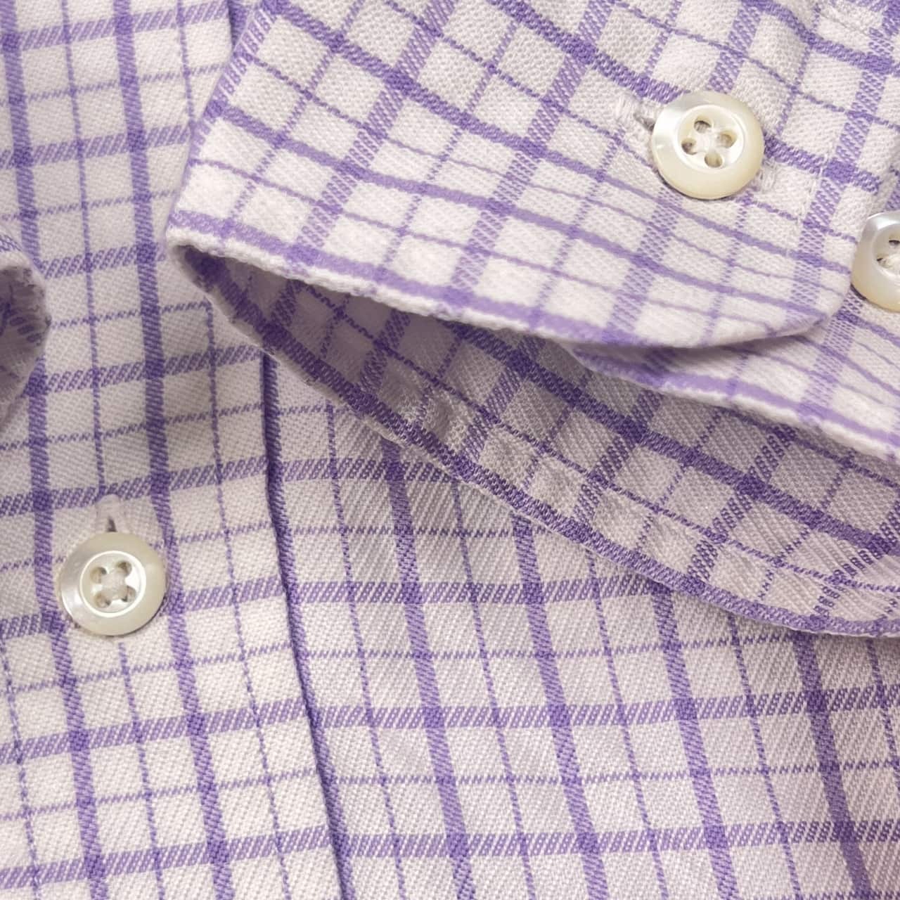USA製 Brooks Brothers COUNTTRY CLUB ブルックスブラザーズ イタリア製生地 チェック BD 長袖シャツ L/R/パープル系 メンズ