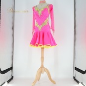 社交ダンス 衣装 白樺ドレス ラテン ドレス ワンピース 黄色 ピンク デモ 競技 ダンス パーティ 発表会 鮮やか かわいい ピンク系 イエロー系 フォーマル ダンス衣装 女性用 おしゃれ ステージ衣装 ビビッド コスチューム ダンスパーティ