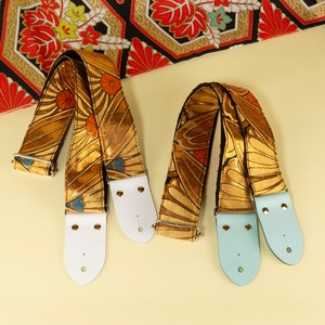 古着物帯ゴールデンフラワーギターストラップ