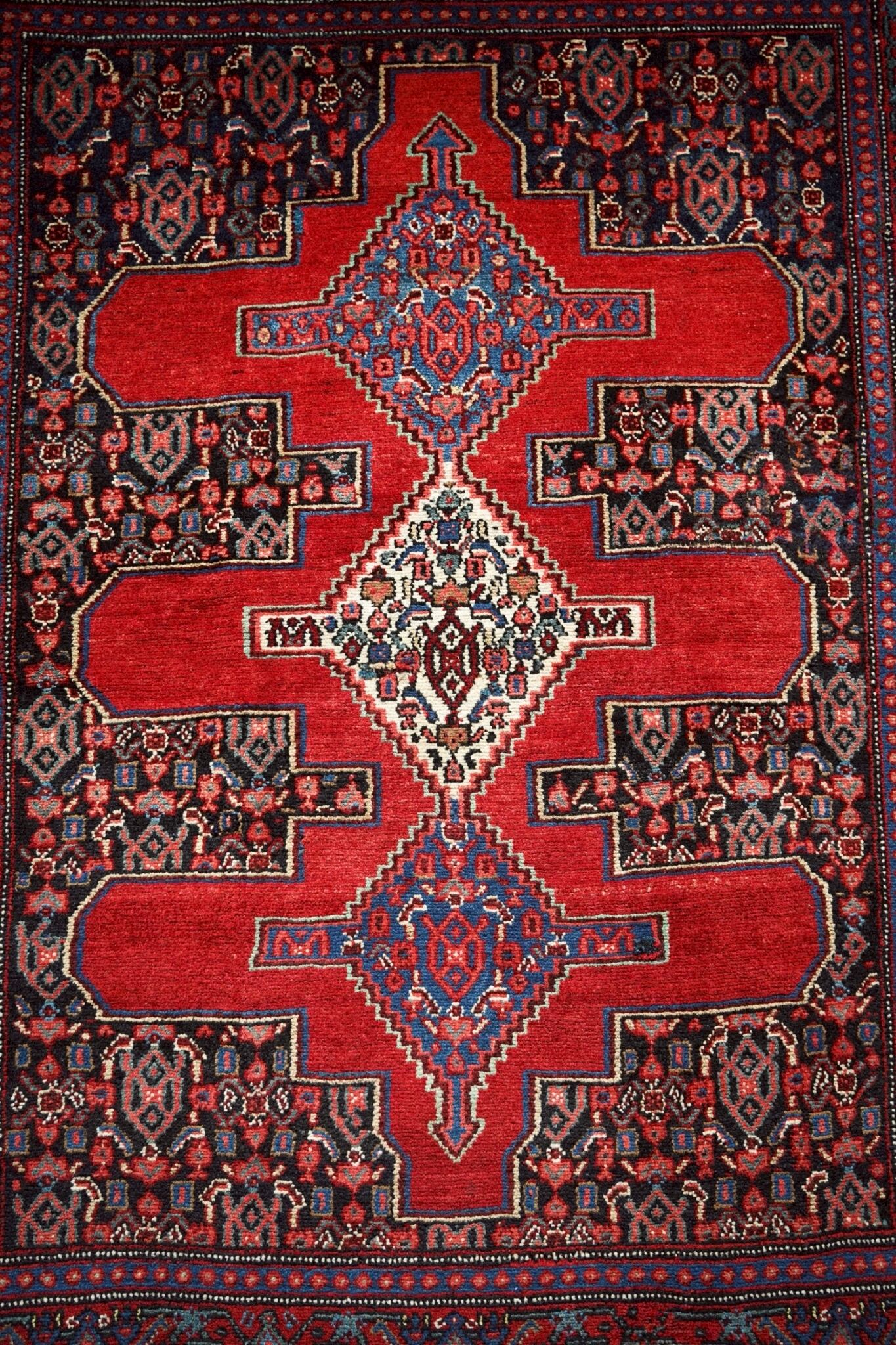 1664-Vintage Percian Senneh rug