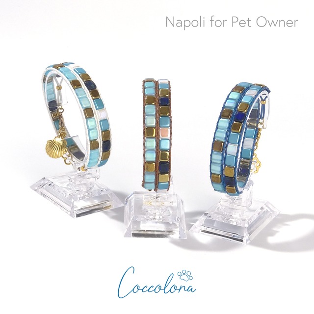 Napoli for Pet Owner / Czech Glass Beads 2 x Wrap Bracelet / Gold
