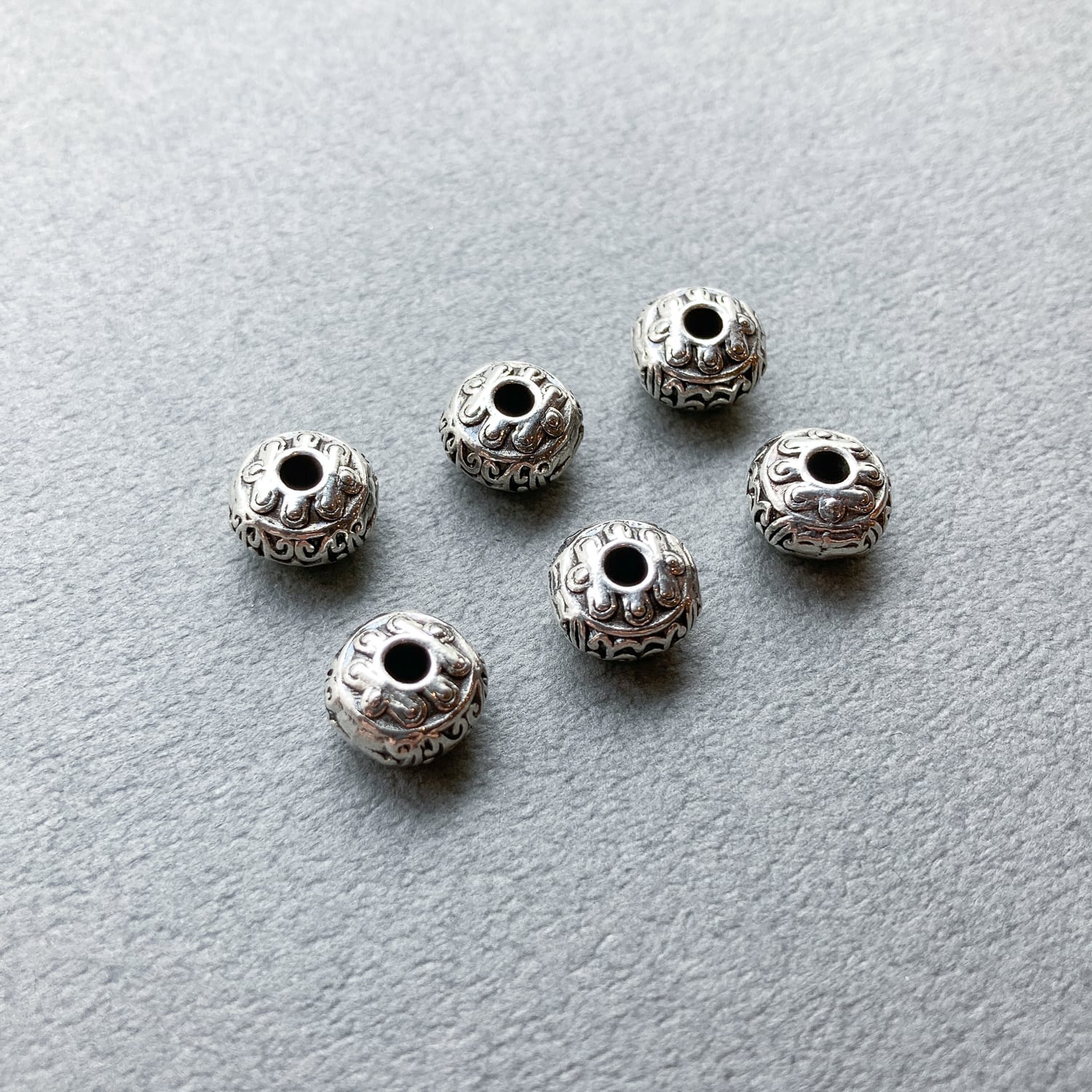 再入荷〉いびつ模様入ロンデルメタルビーズパック（6p） | Dua