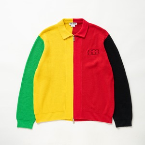 Zip up knit polo（MULCH）