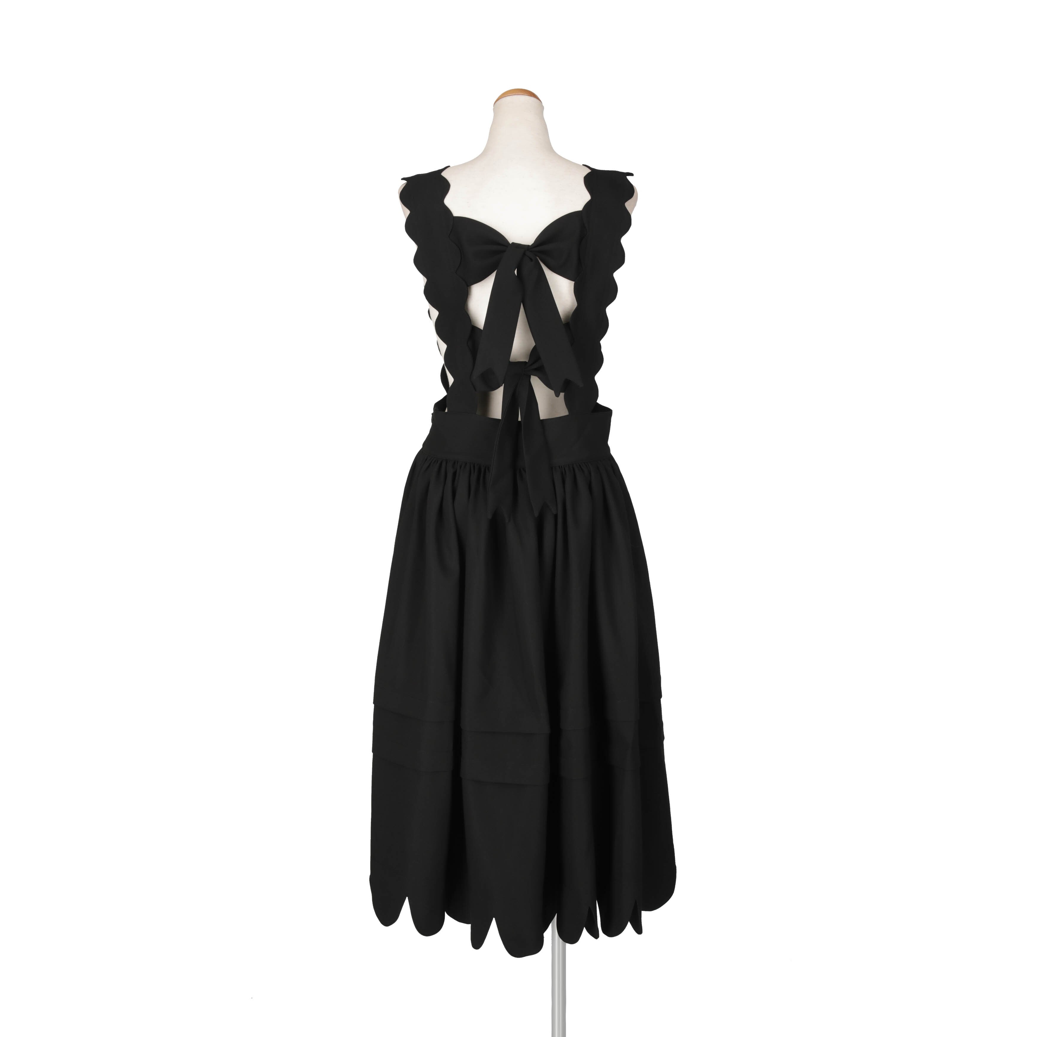 スカラップジャンパースカート BLACK