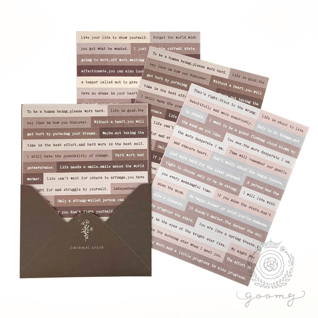 英文グラデーションシールシート ブラウン<S190>