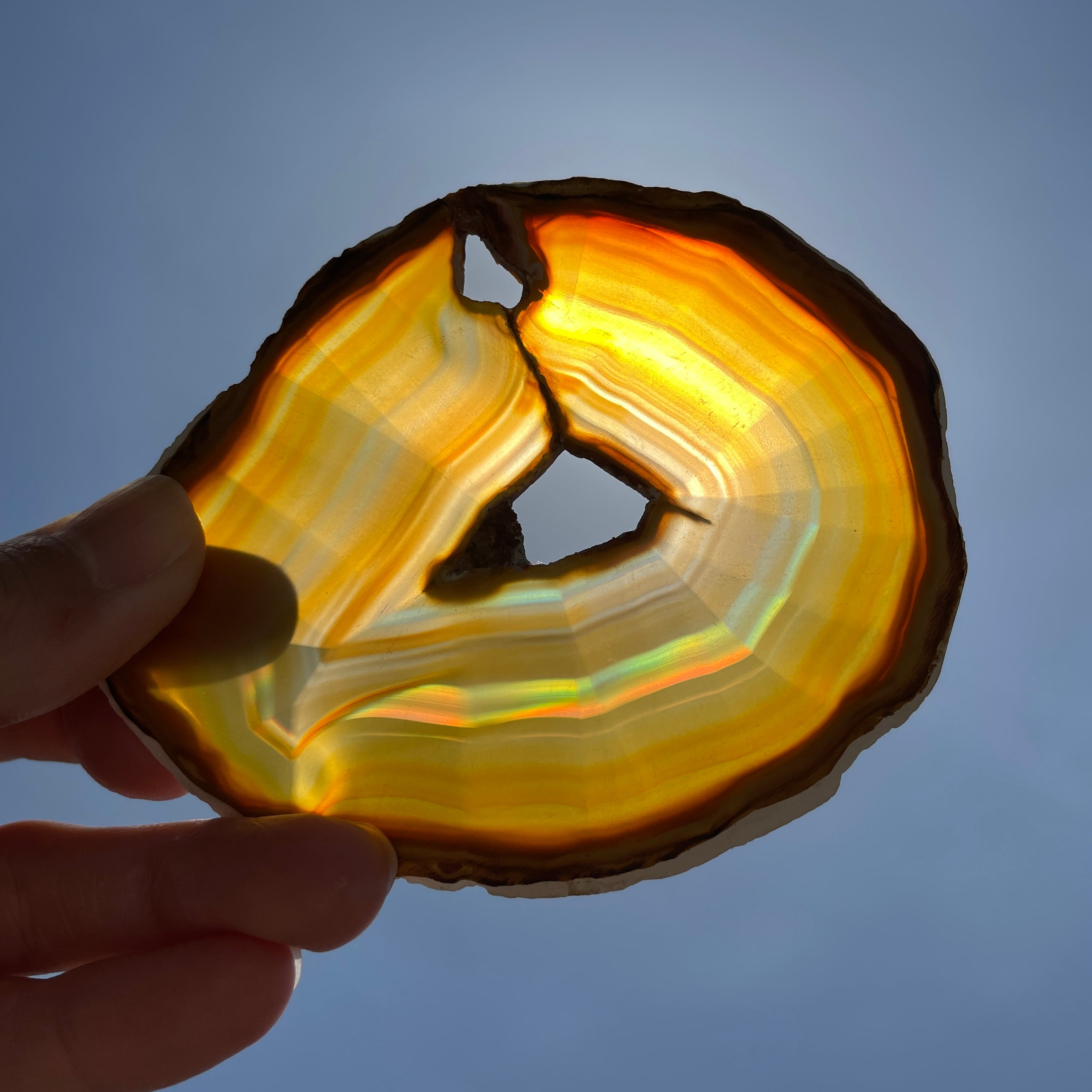 イリスアゲート スライスカット 天然石 パワーストーン 強さ・自信・勇気を与える イリスアゲート 04◇Iris agate ◇ 天然石・鉱物・パワーストーン