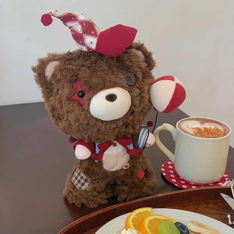 20cmぬいぐるみ用 トップス+襟+ベアサロペット+ベア帽子+ピエロ帽子+