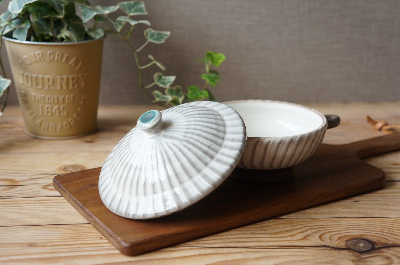 【仮展示中】小石原焼　早川窯元　ココット　刷毛目 （サンプル）