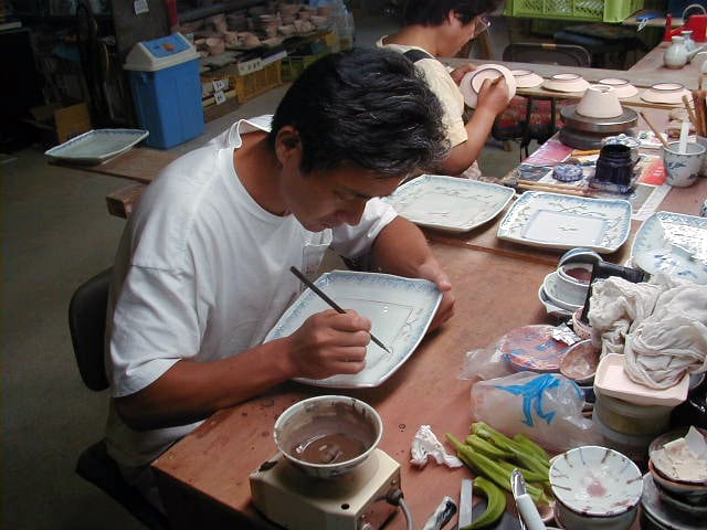 藍水「柳 8寸皿」 うつわ藍水 波佐見焼 直径約25cmのプレート